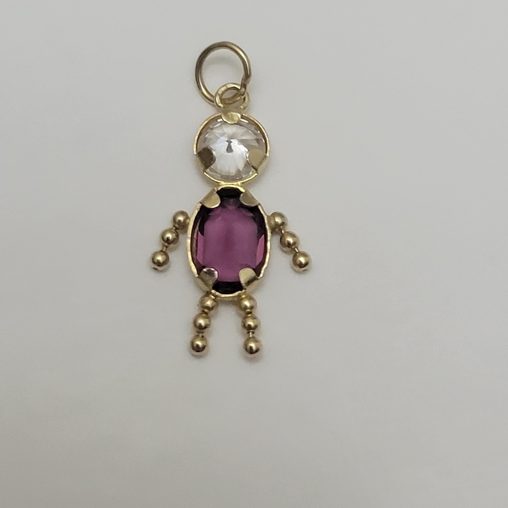 Birthstone Babies Boy Charm January 10K Gold Filled
